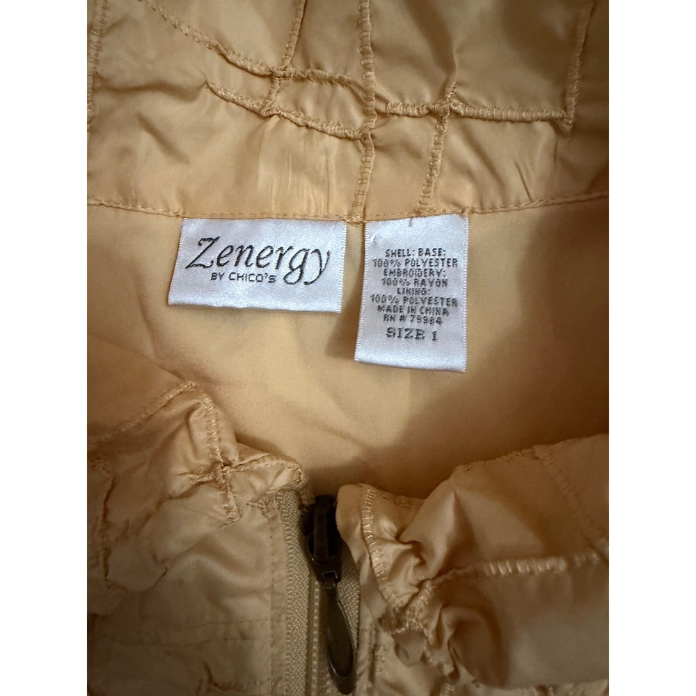 Zenergy Chicos Jacket Women 1 Medium Yellow Windbreaker Lightweight Layer Chic - Picture 8 of 9